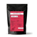 Tea with Tae Caribbean Cooler Iced Herbal Tea Pouch, featuring eco-friendly packaging with 8 pillow bags for brewing iced tea.