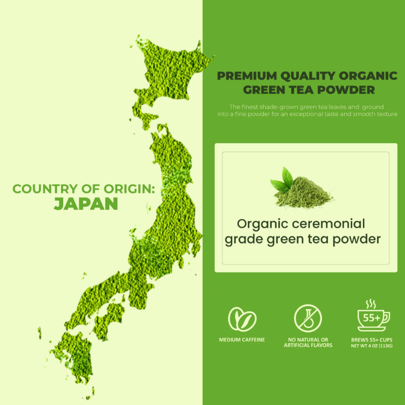 Gardenika Ceremonial Matcha Green Tea Powder, Authentic Japanese - Premium First Harvest - Energy & Focus - Antioxidant Rich - USDA Organic & Kosher - 4 oz (113g)