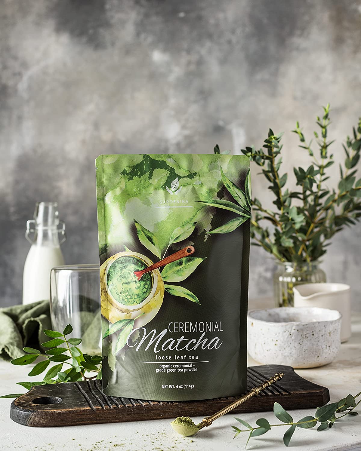 Gardenika Ceremonial Matcha Green Tea Powder, Authentic Japanese - Premium First Harvest - Energy & Focus - Antioxidant Rich - USDA Organic & Kosher - 4 oz (113g)