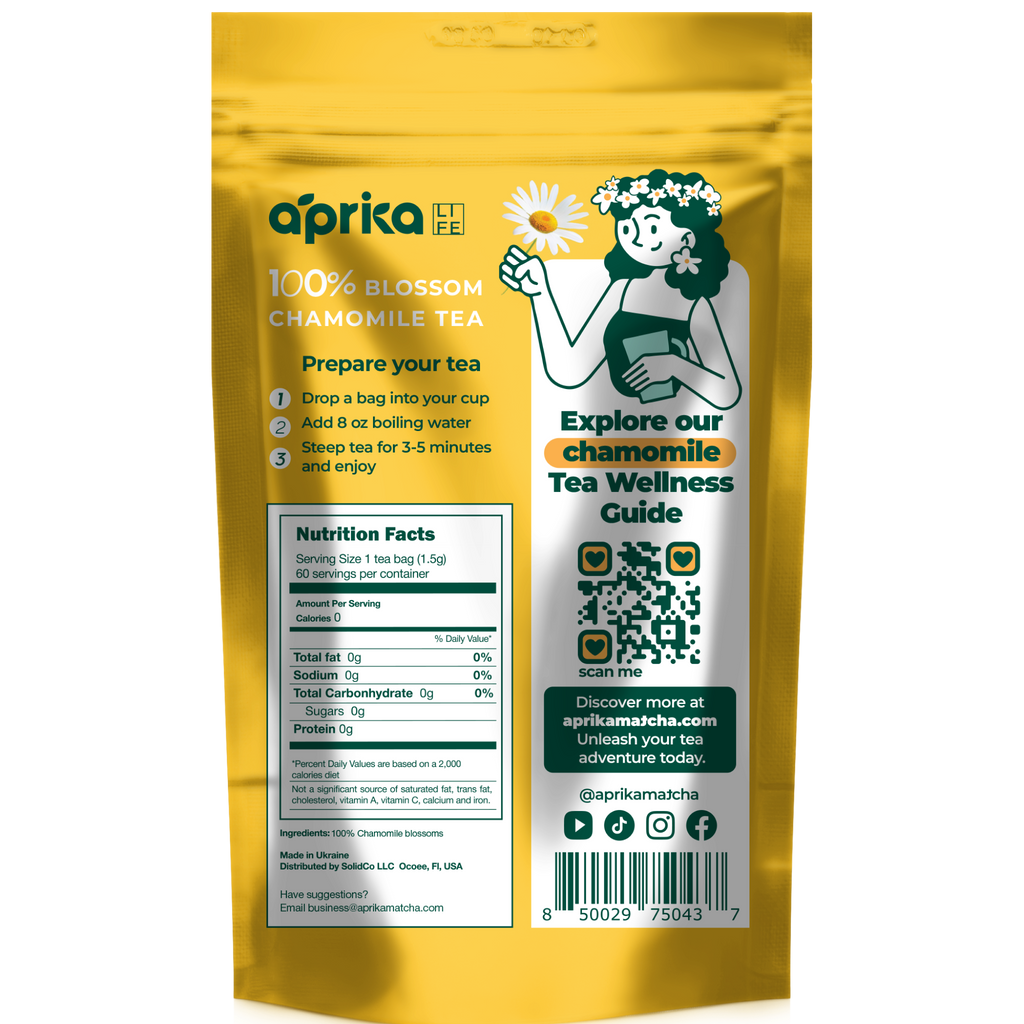 Aprika Life 100% Pure Chamomile Herbal Tea, 60 Bags