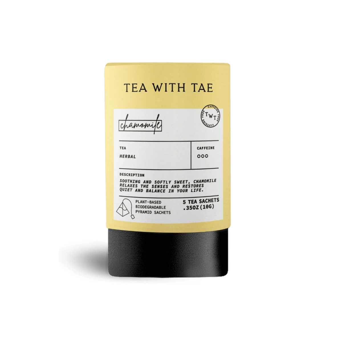 Tea with Tae Chamomile Mini Tea Tube (5 tea bags) Herbal Tea