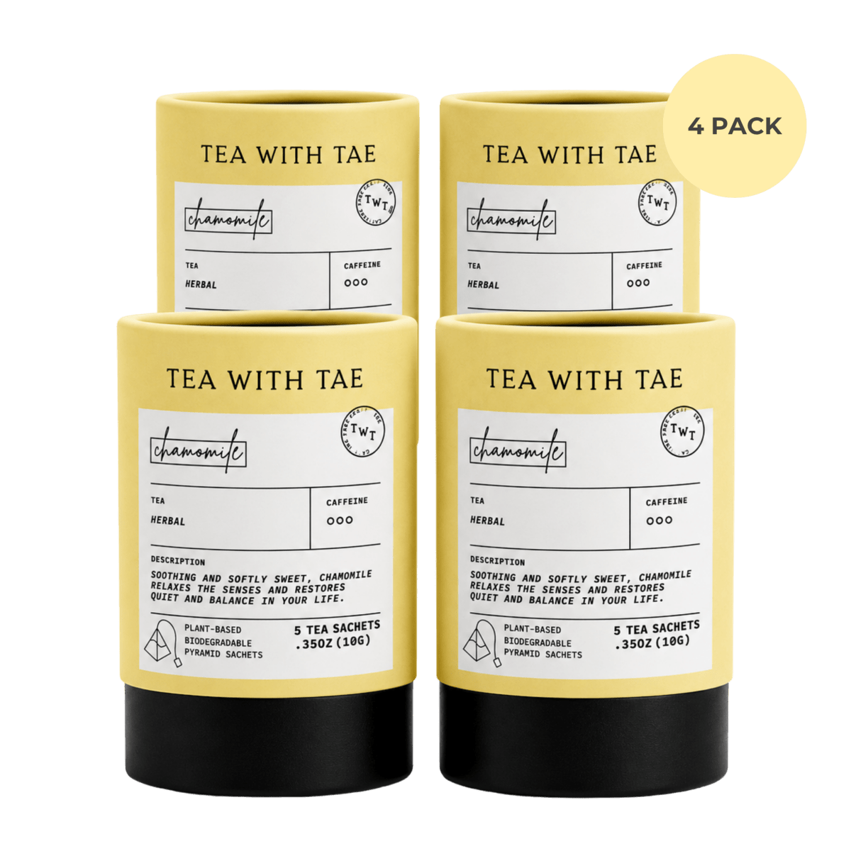 Tea with Tae Chamomile Mini Tea Tube (5 tea bags) Herbal Tea