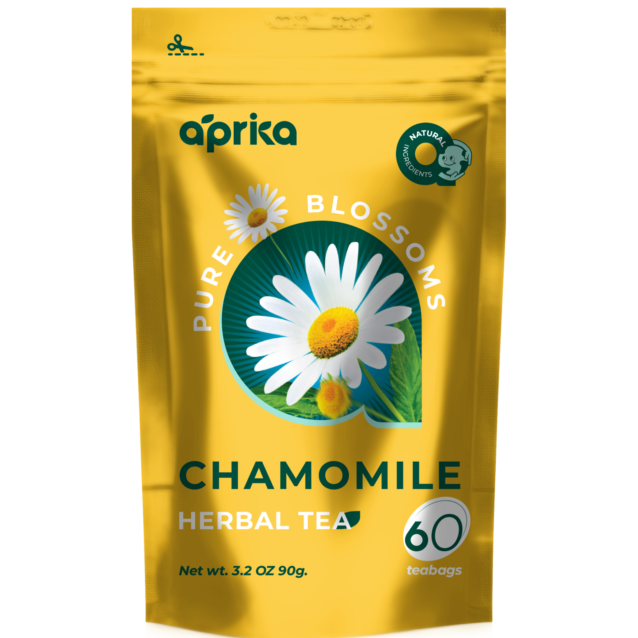 Aprika Life 100% Pure Chamomile Herbal Tea, 60 Bags
