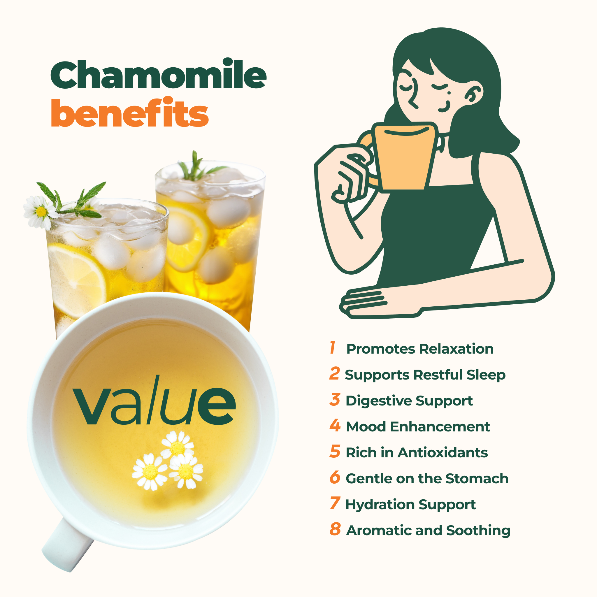 Aprika Life 100% Pure Chamomile Herbal Tea, 60 Bags