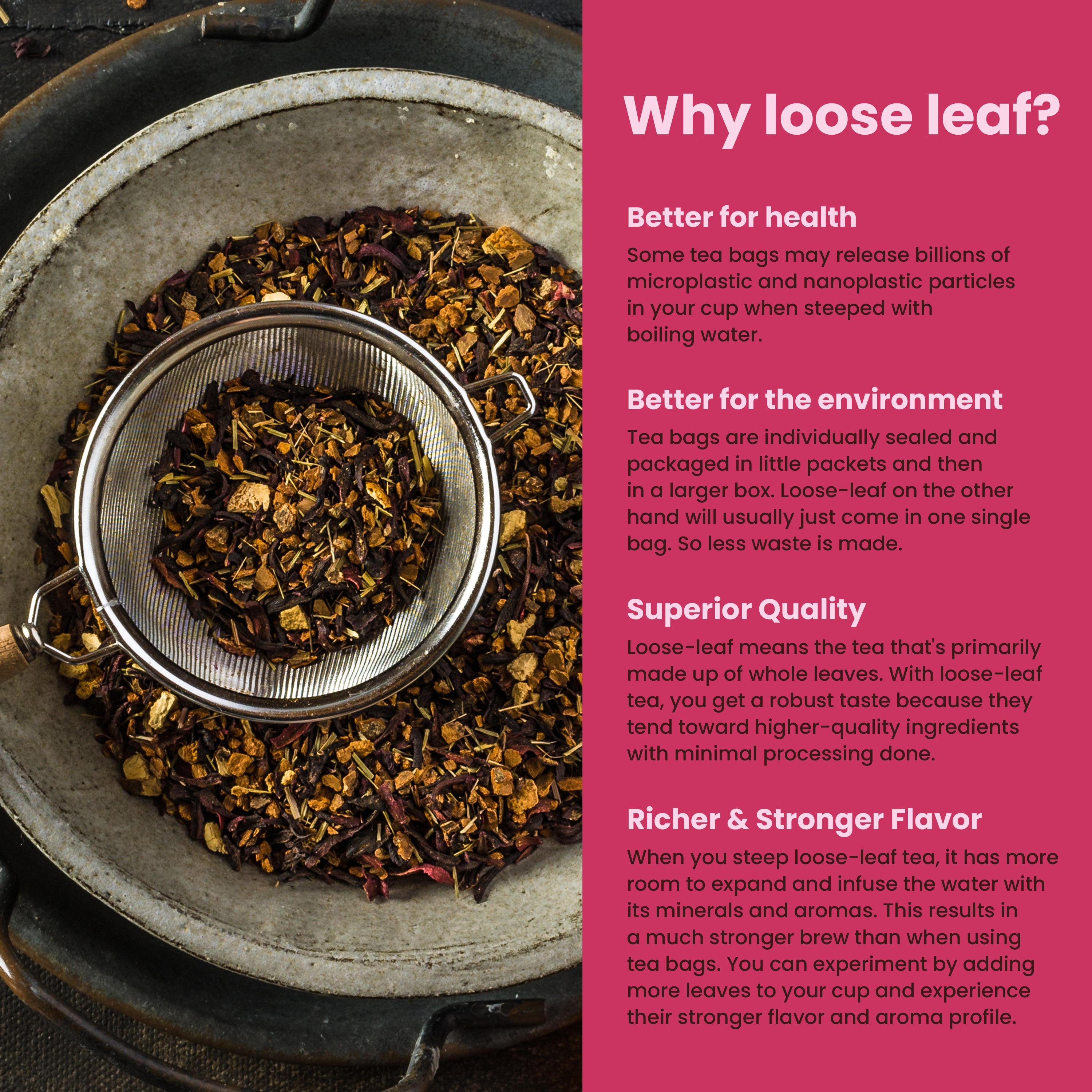 Gardenika Cinnamon Hibiscus Loose Tea, Heart Health & Antioxidant Rich - Caffeine Free - 55+ Cups - USDA Organic & Kosher - 4 oz (113g)