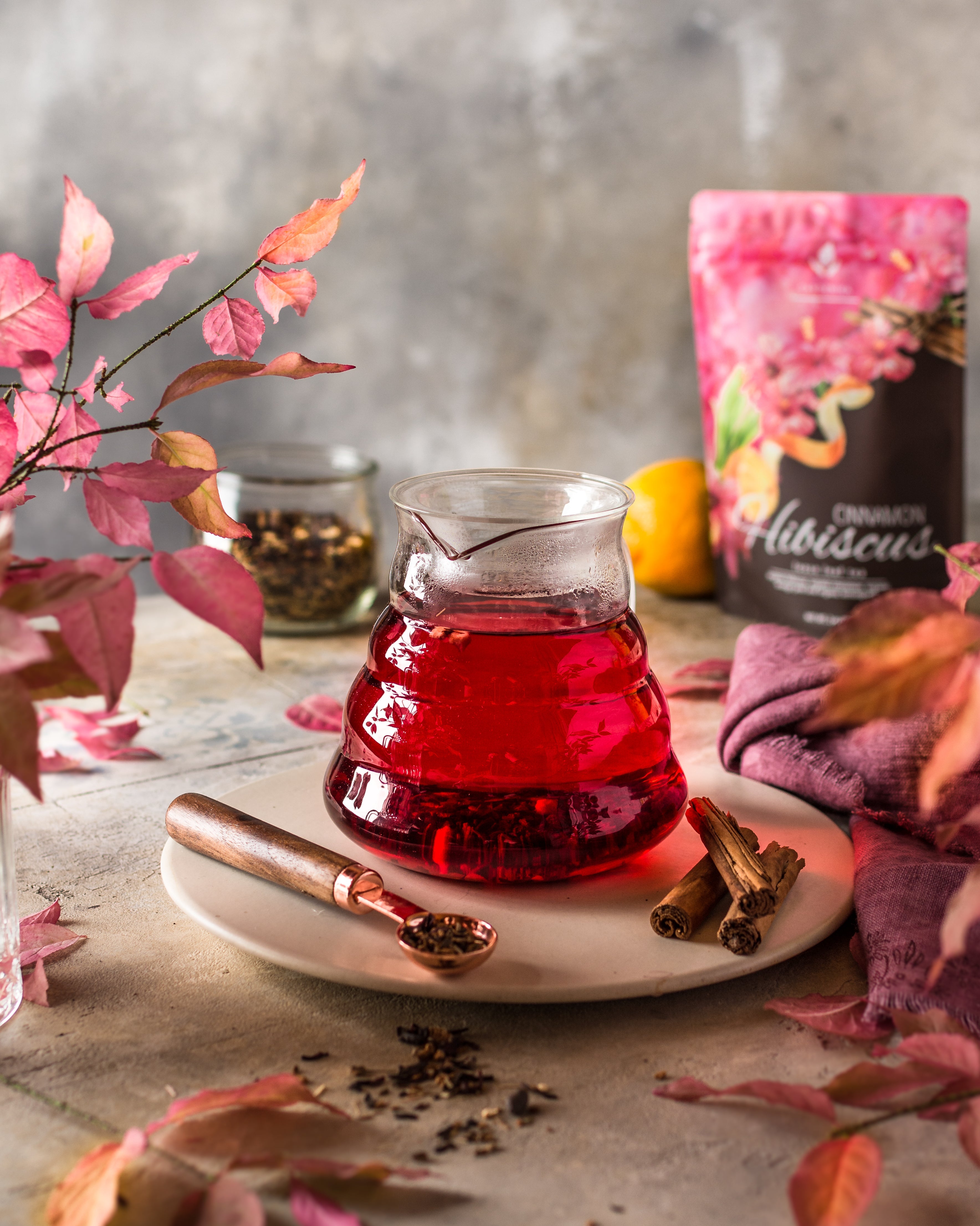 Gardenika Cinnamon Hibiscus Loose Tea, Heart Health & Antioxidant Rich - Caffeine Free - 55+ Cups - USDA Organic & Kosher - 4 oz (113g)