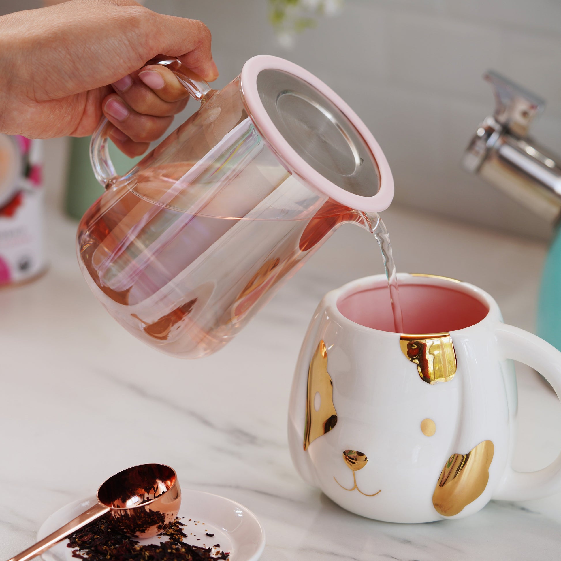 Pinky Up Chas Mini Glass Teapot & Infuser