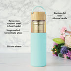 Pinky Up Dana Glass Travel Mug in Turquoise