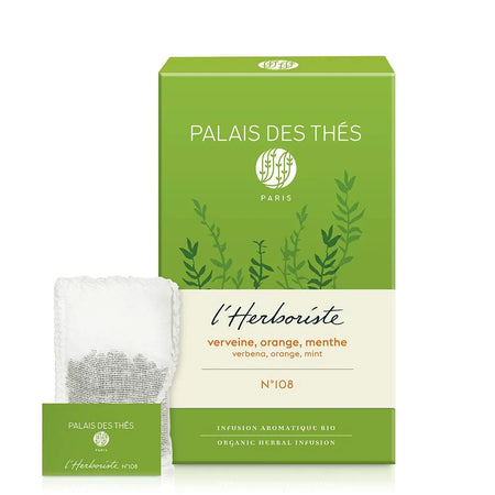 Palais des Thés Organic Verbena Orange Mint Herbal Tea (20 Tea Bags, L'herboriste N° 108)