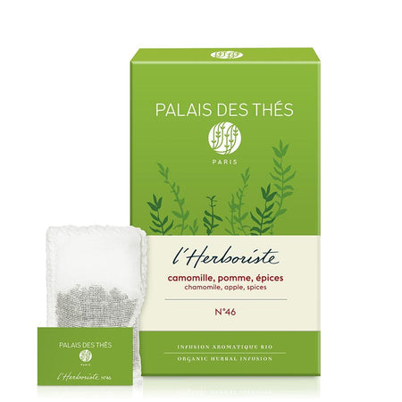 Palais des Thés ORGANIC CHAMOMILE APPLE SPICE HERBAL TEA (20 TEA BAGS, L'HERBORISTE N° 46)