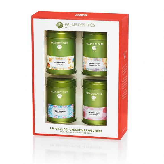 Palais des Thés MOST FAMOUS FLAVORS MINI VARIETY SET (4 TINS, LOOSE LEAF TEA)
