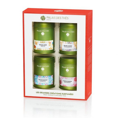 Palais des Thés MOST FAMOUS FLAVORS MINI VARIETY SET (4 TINS, LOOSE LEAF TEA)