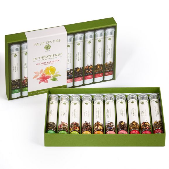 Palais des Thés THE TEA LIBRARY: FLAVORED TEAS (10 ASSORTED LOOSE LEAF TEAS)