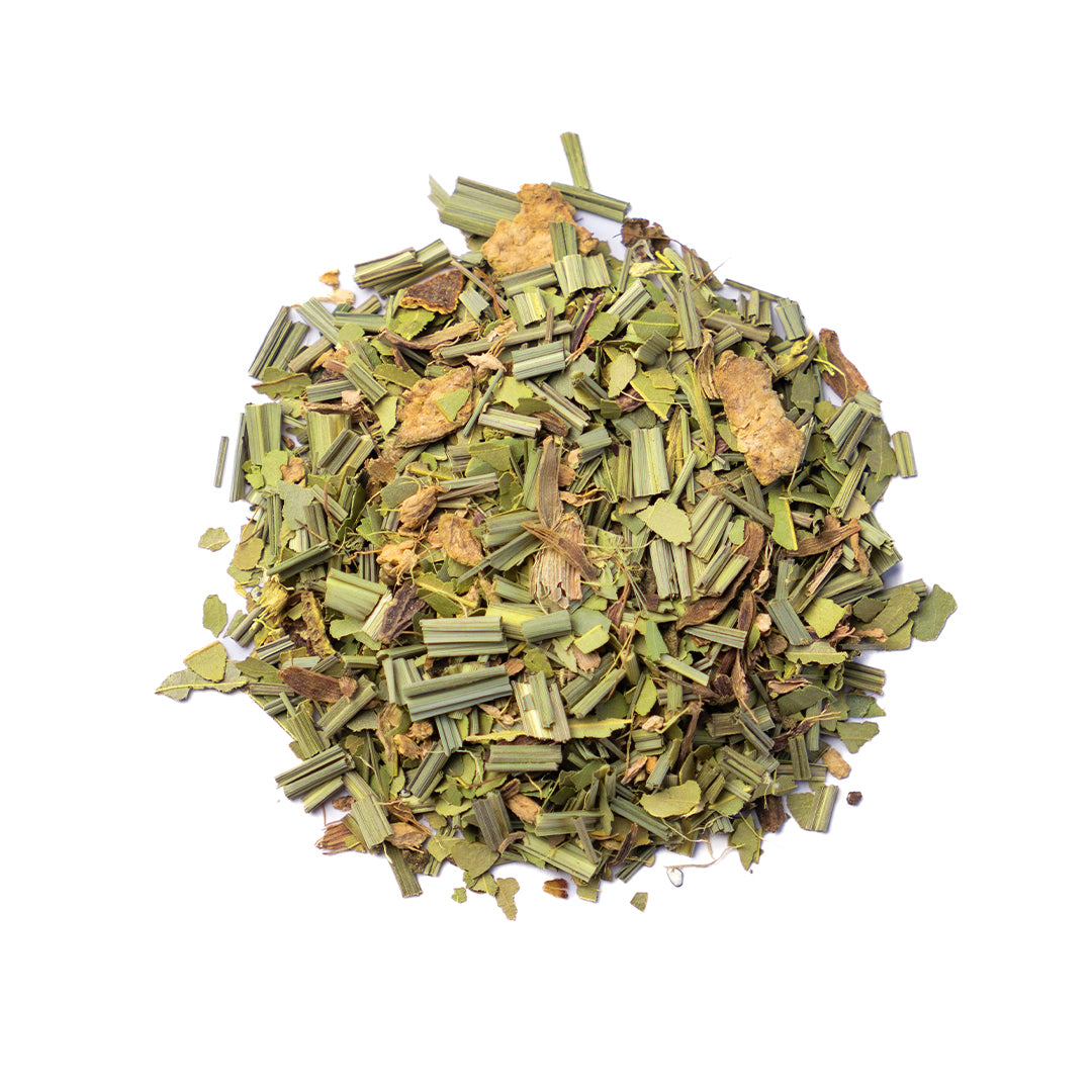 Kathmandu Cosmos (Naturally DECAF | Caffeine Free) by Nepal Tea, displayed in packaging with a dark background.