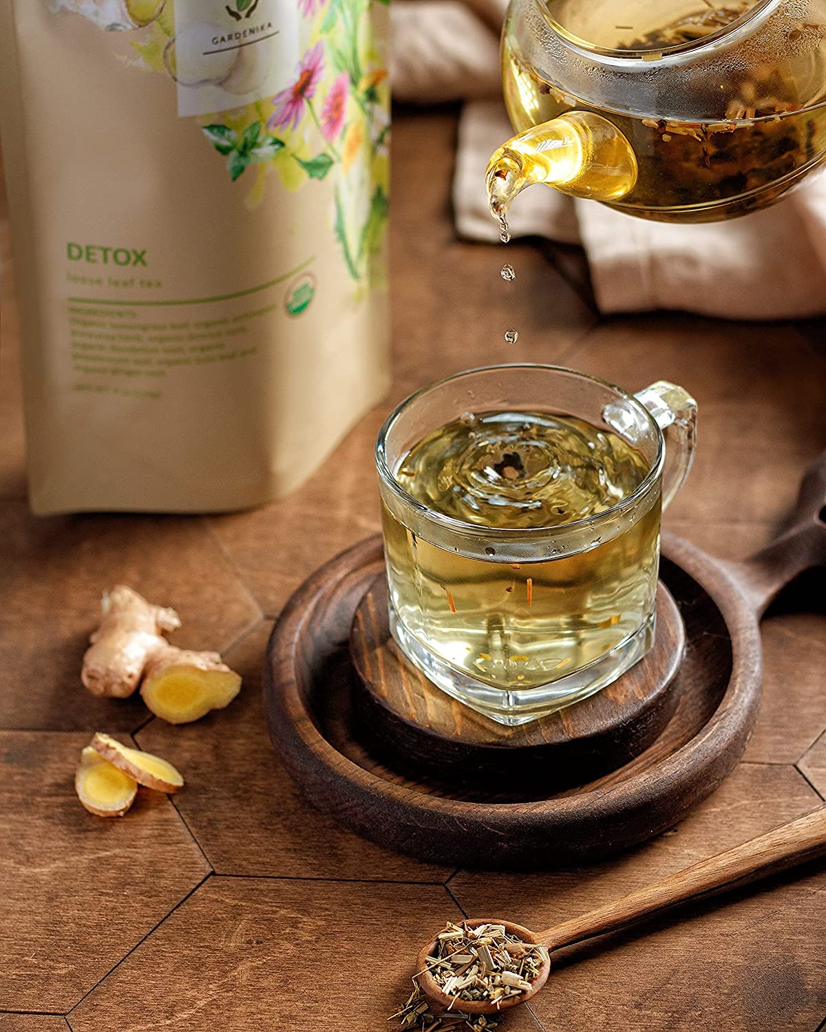Gardenika Detox Loose Leaf Herbal Tea, USDA Organic, Kosher, Caffeine-Free - 4 oz (114g)
