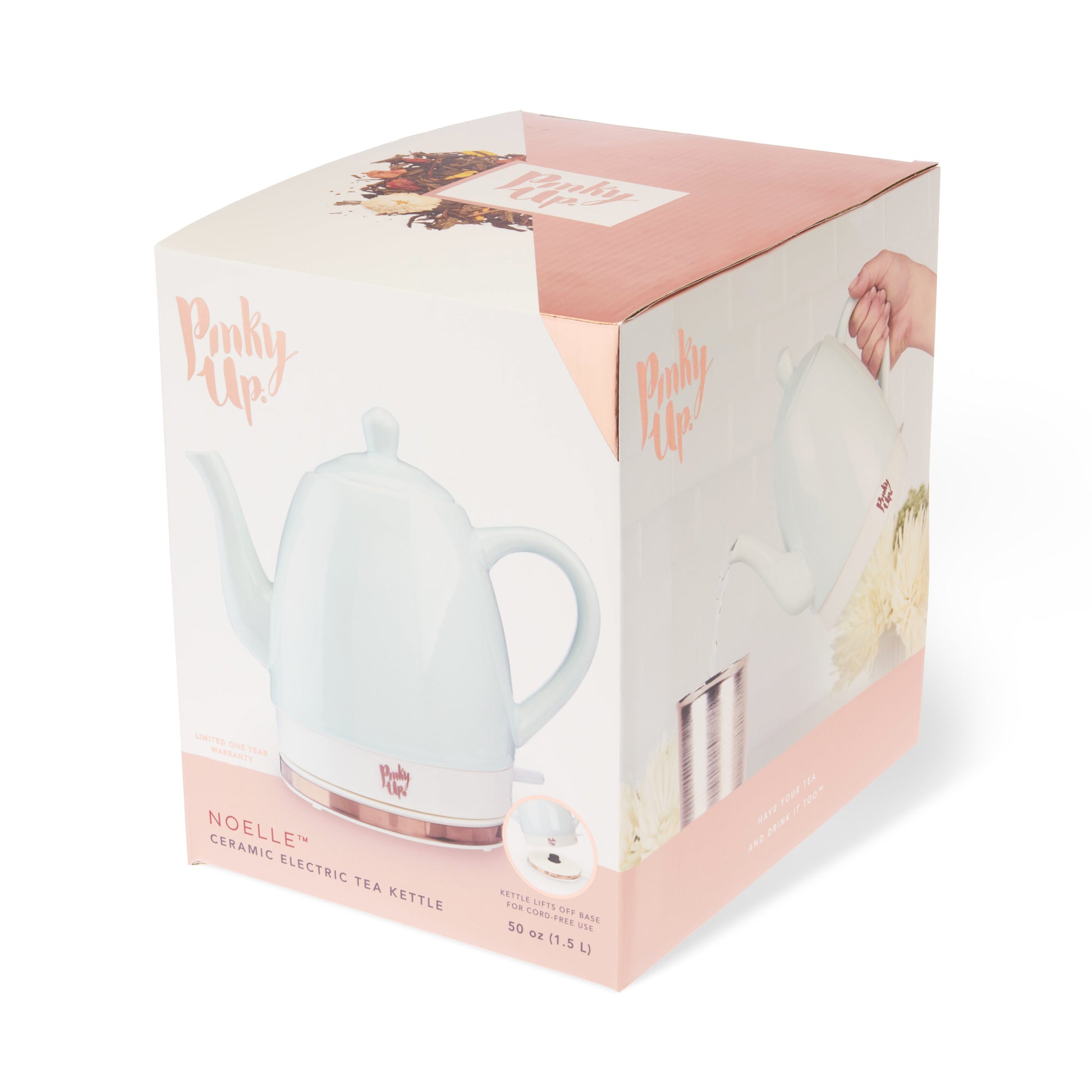Pinky Up Noelle Ceramic Electric Tea Kettle in Mint