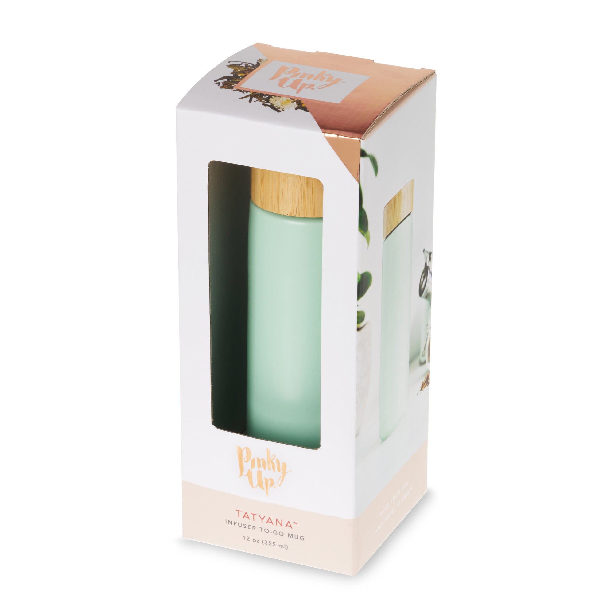 Pinky Up Tatyana Ceramic To-Go Infuser Mug in Turquoise