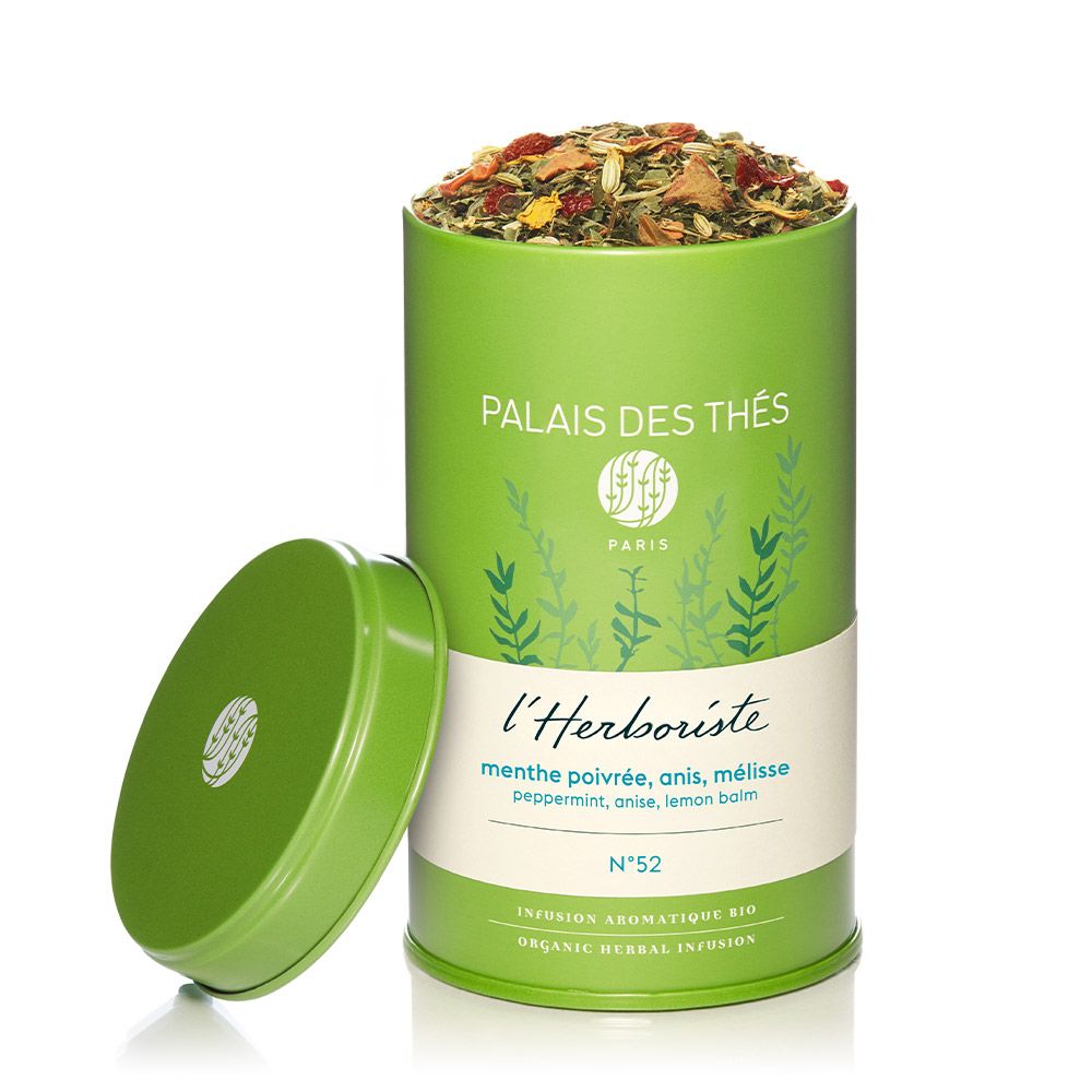 Palais des Thés ORGANIC PEPPERMINT ANISE LEMON BALM HERBAL TEA (1.9 OZ TIN, L'HERBORISTE N° 52)
