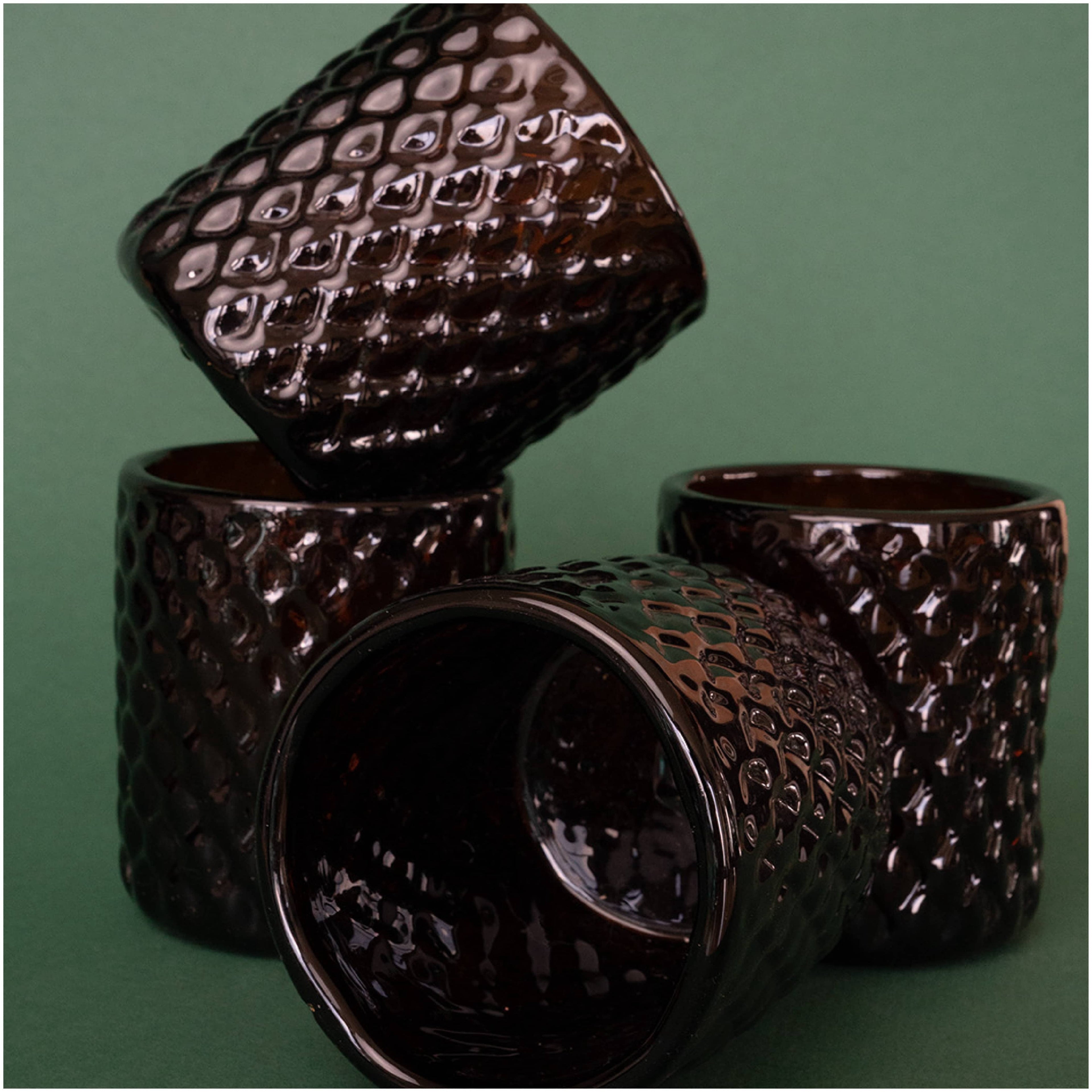 Zorro y Jaguar Bruma Amber Glass - set of 2