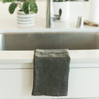 Creative Women Stone Washed Linen Tea Towel - Iron Ore