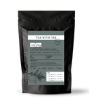Tea with Tae Earl Grey Pouch featuring a sealed tea pouch with Earl Grey tea blend inside, from the vendor Tea with Tae.