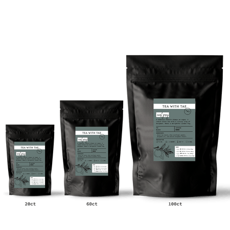 Tea with Tae Earl Grey Pouch, featuring biodegradable tea pyramid sachets for aromatic black tea with Bergamot flavor.
