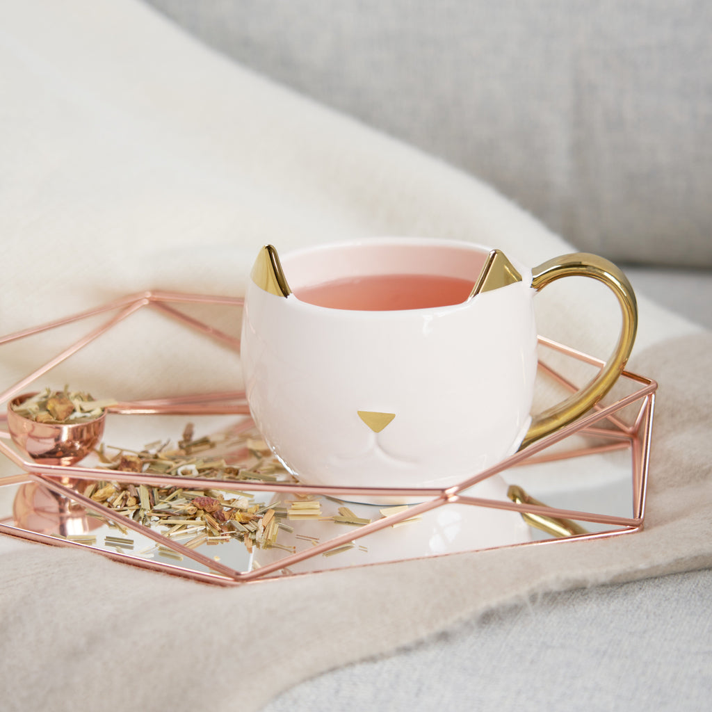 Pinky Up Chloe White Cat Mug