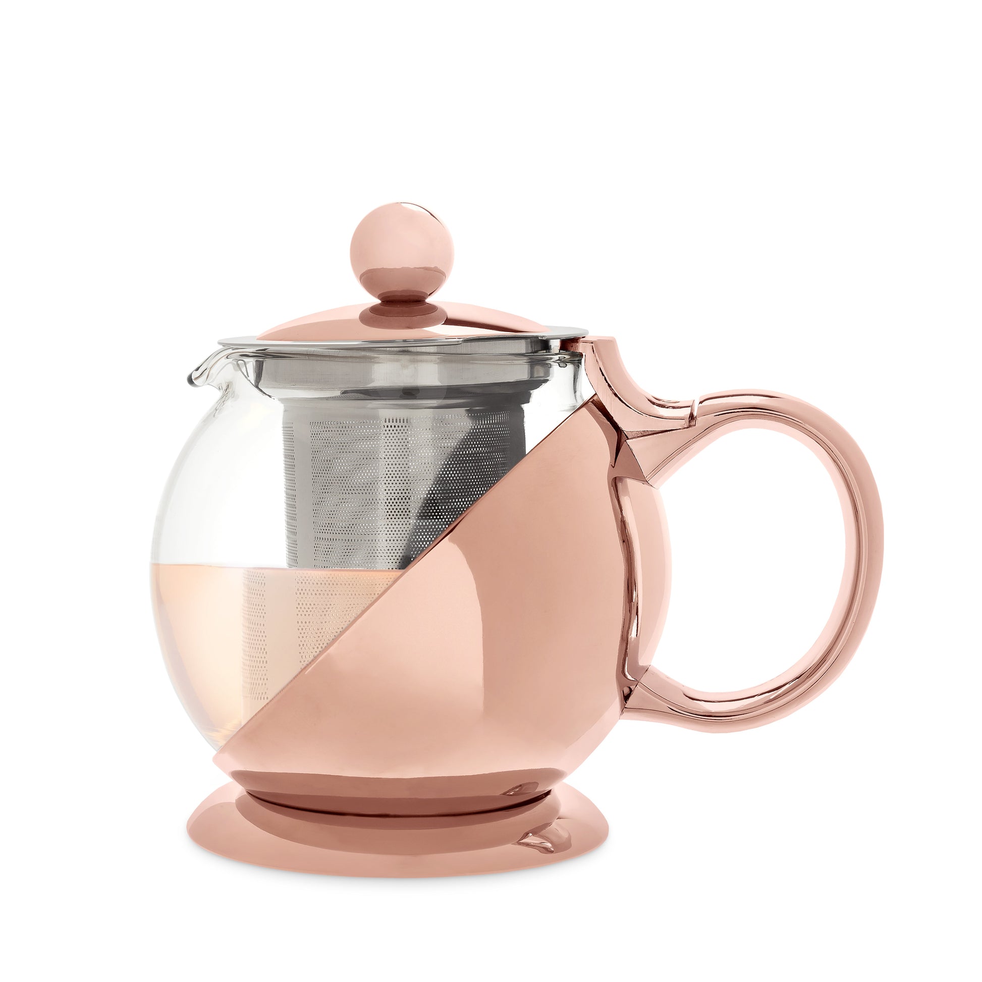 Pinky Up Shelby Glass and Rose Gold Wrapped Teapot