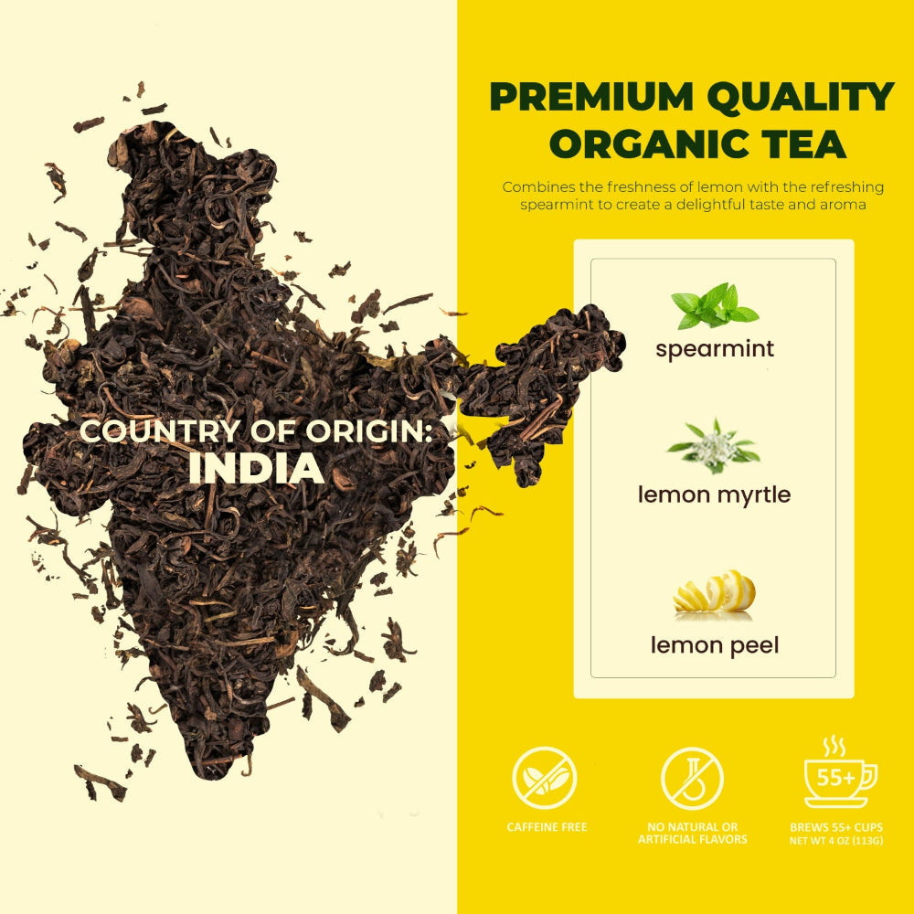 Gardenika Gardenika Lemon Spearmint Tea, Loose Leaf, USDA Organic, Kosher, Caffeine Free – 4 Oz (113g)