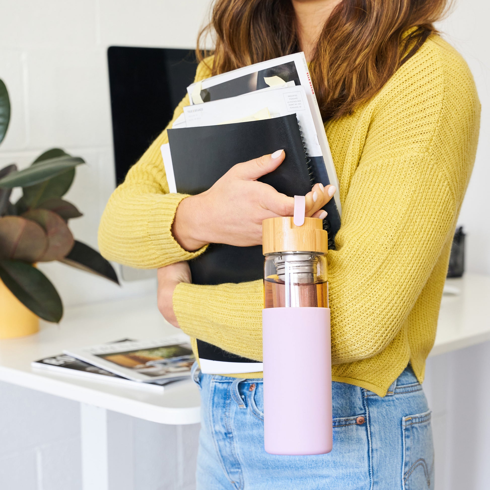 Pinky Up Dana Glass Travel Mug in Lavender