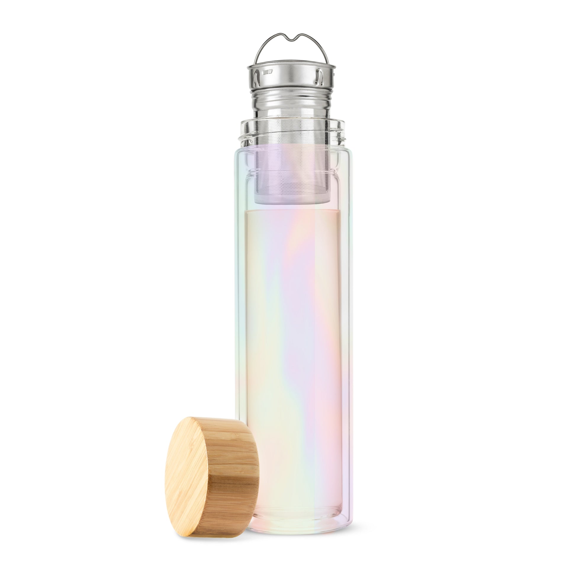 Pinky Up Blair: Iridescent Glass Travel Infuser Mug