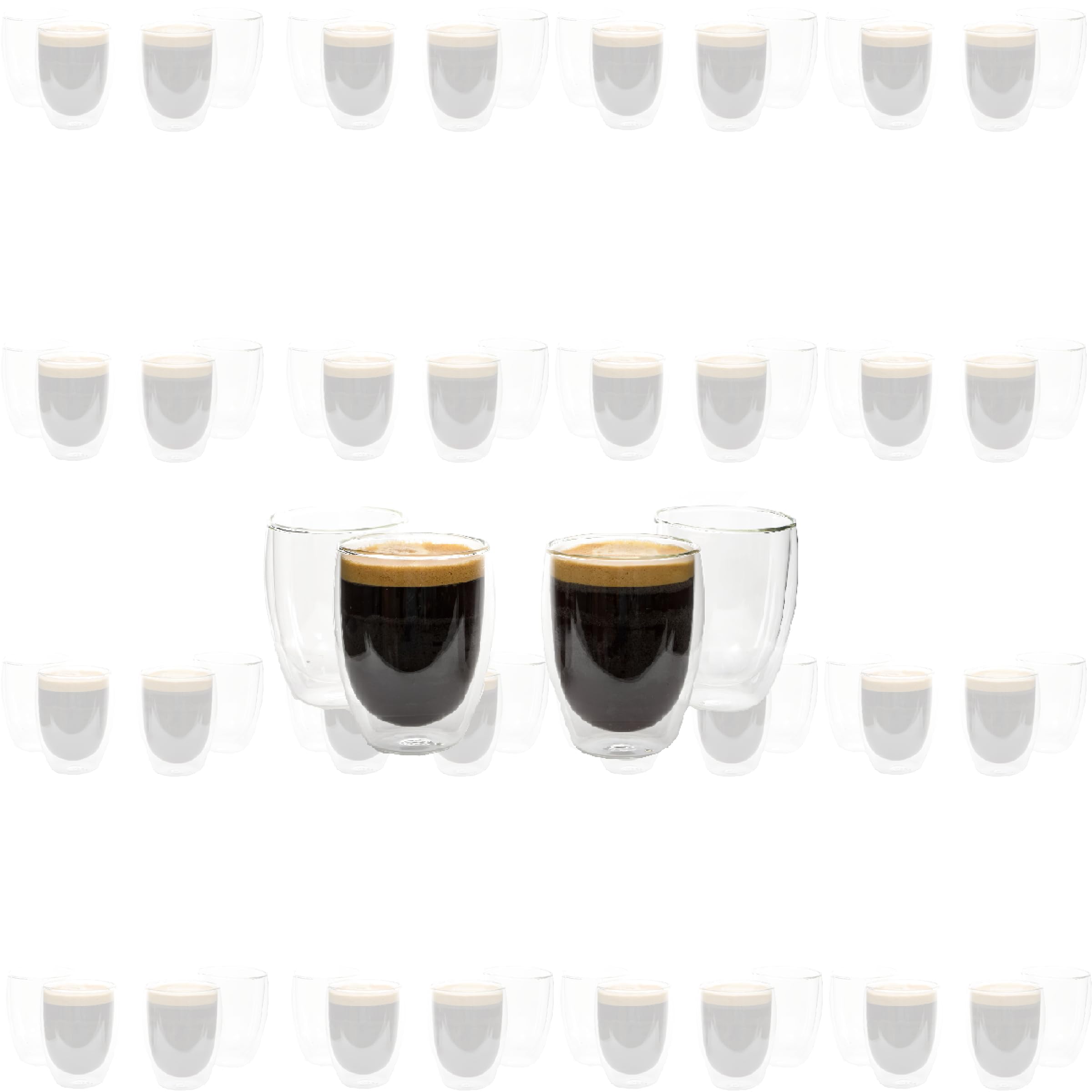 Double Wall Glass Coffee Mugs - 8.5oz/12oz
