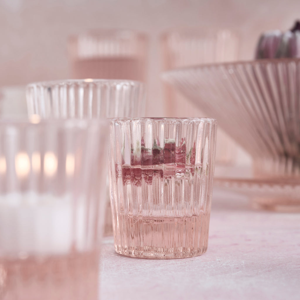 Pressed Pink Shot Glasses - Set of 6