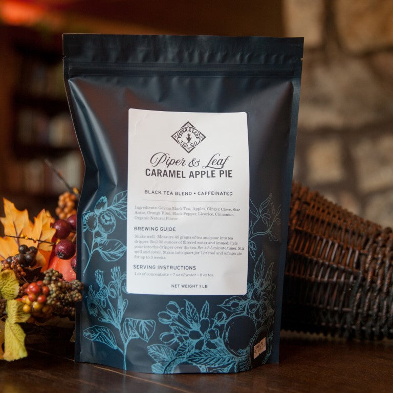 Piper and Leaf Caramel Apple Pie Pound Bag - 190 servings, loose leaf tea with brûléed apples and gingered caramel, 1-pound bag.
