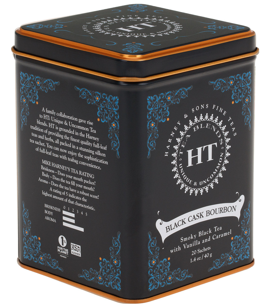 Harney & Sons Black Cask Bourbon, HT Tin of 20 Sachets