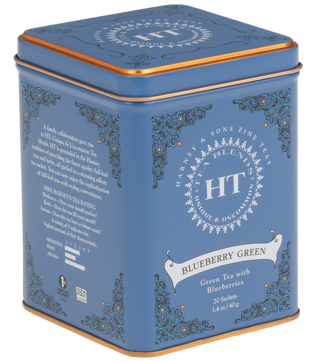 Harney & Sons Blueberry Green, HT Tin of 20 Sachets