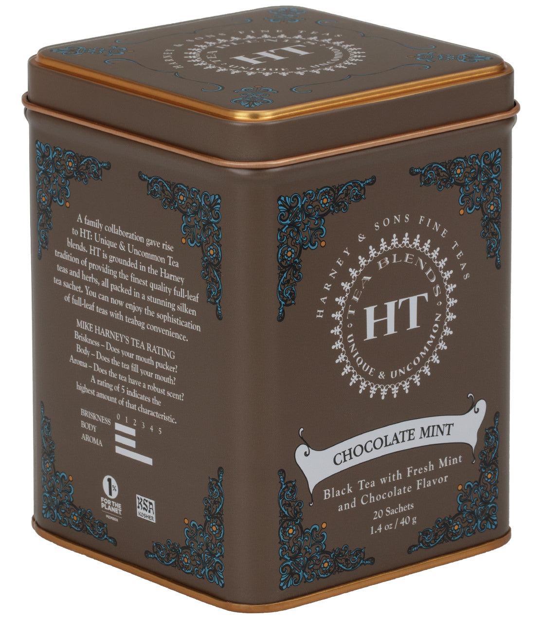Harney & Sons Chocolate Mint, HT Tin of 20 Sachets