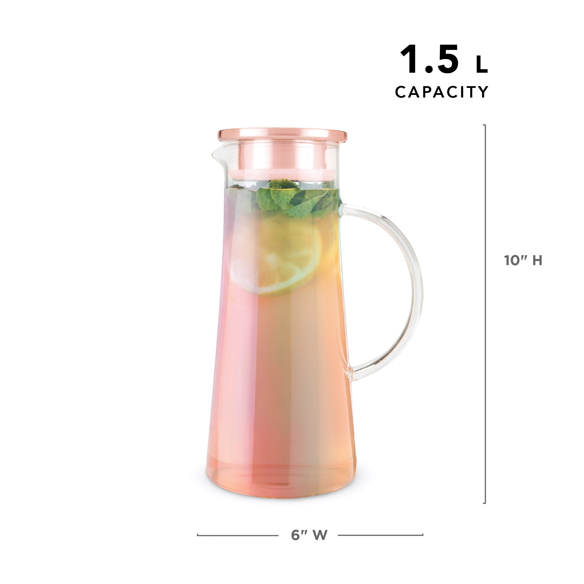 Pinky Up Charlie Iridescent Glass Iced Tea Carafe