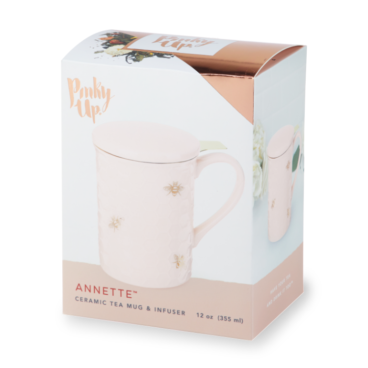 Pinky Up Annette: Honeycomb Ceramic Tea Mug & Infuser