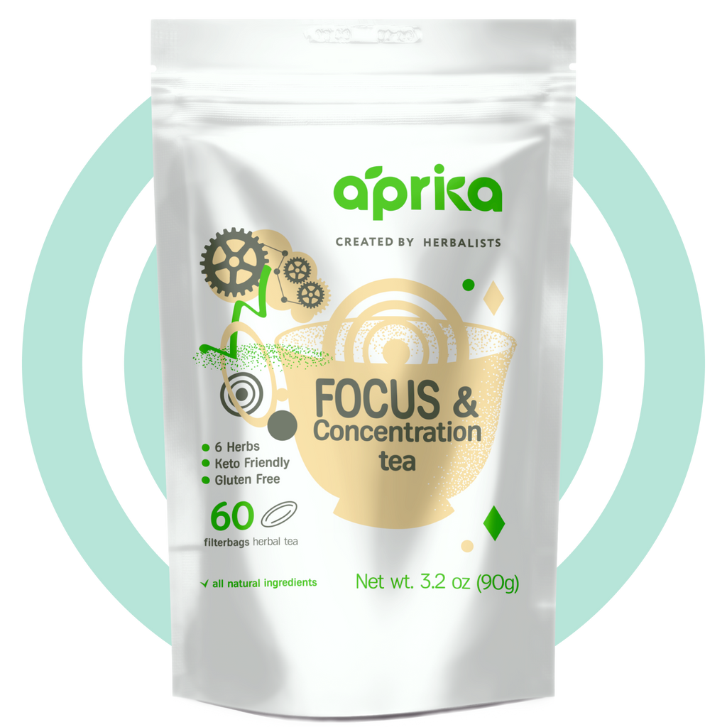 Aprika Life Focus & Concentration Herbal Tea, 60 Bags