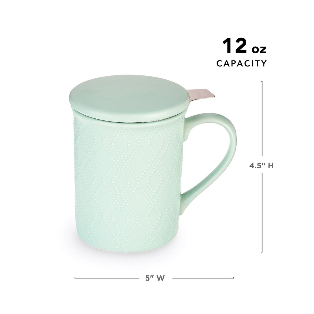 Pinky Up Annette: Souk Mint Ceramic Tea Mug & Infuser, featuring a mint green ceramic mug with a matching infuser.