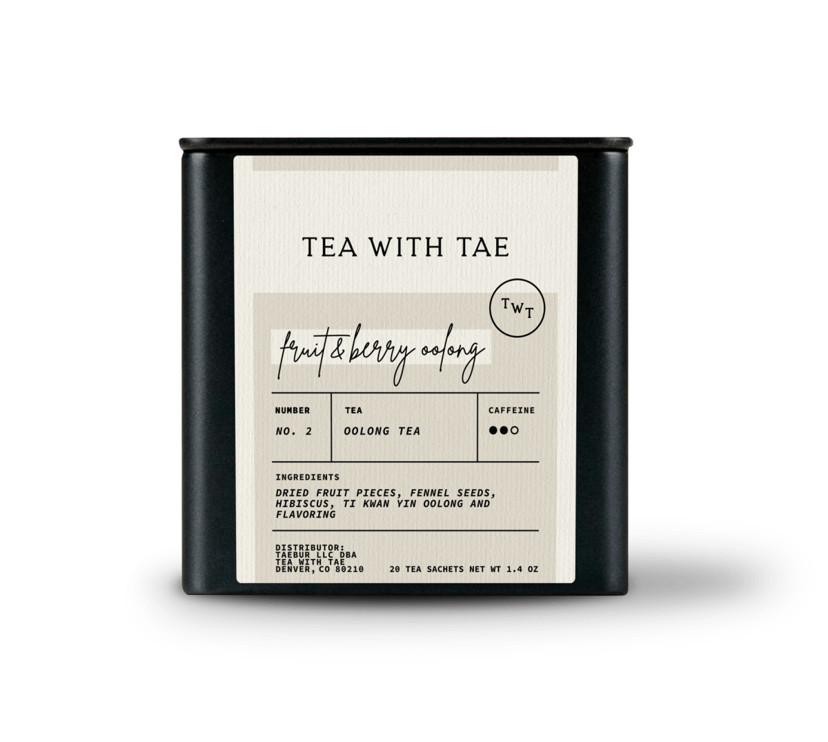 Tea with Tae Fruit & Berry Oolong Tea Tin Gift (20 tea sachets)