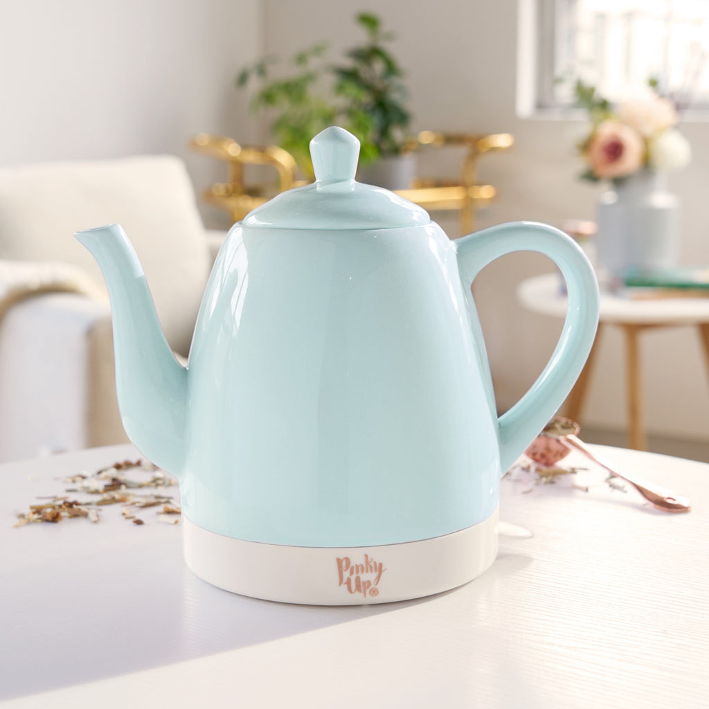 Pinky Up Noelle Ceramic Electric Tea Kettle in Mint