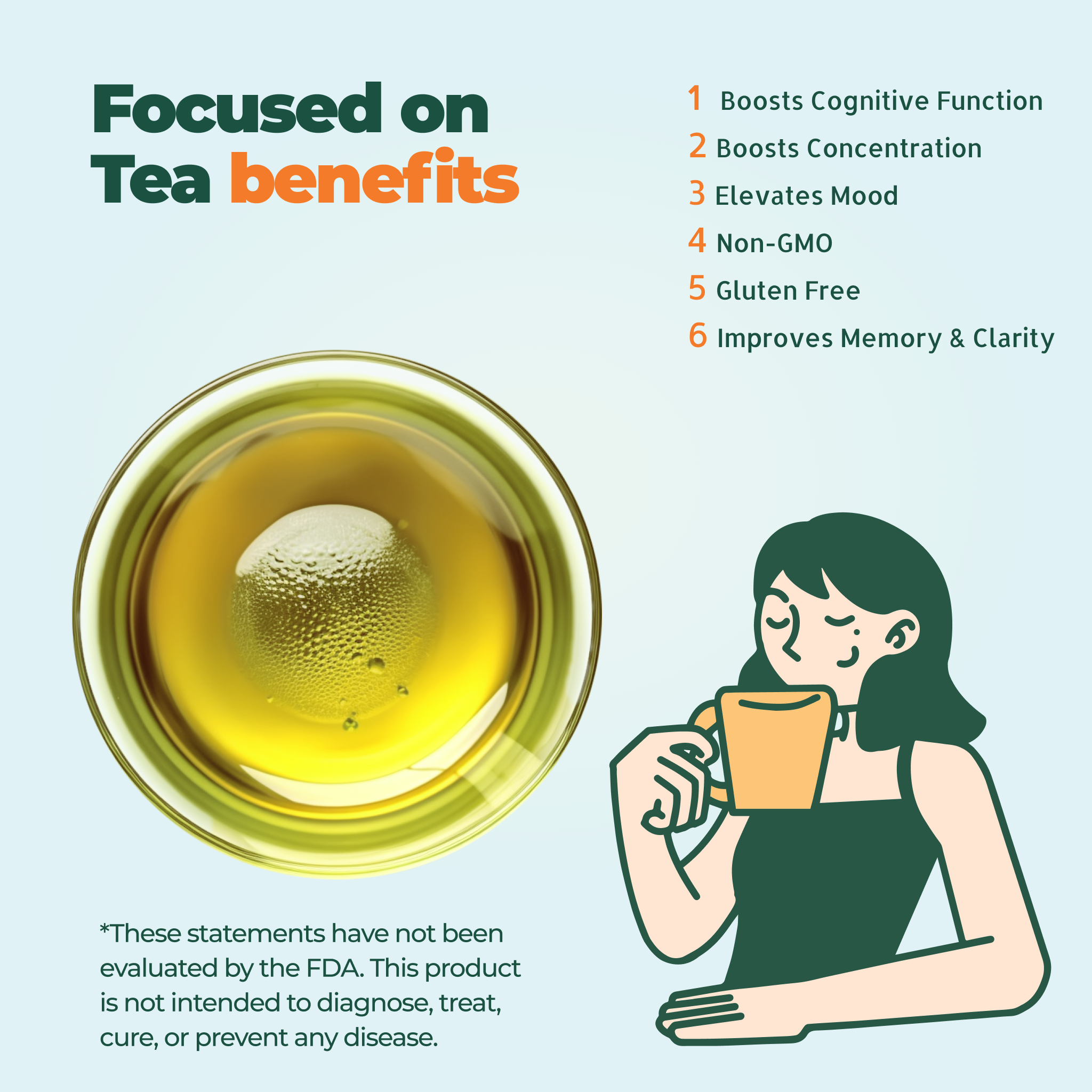Aprika Life Focus & Concentration Herbal Tea, 60 Bags