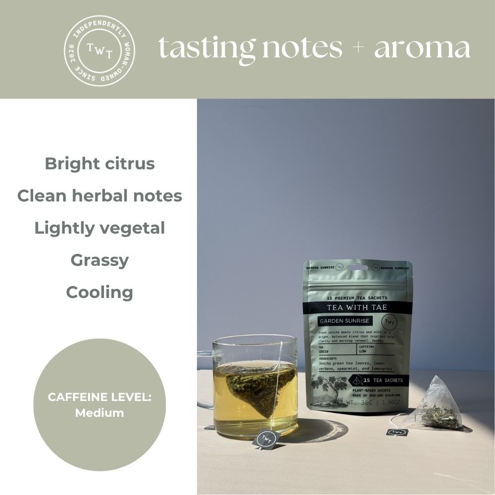 Tea with Tae Garden Sunrise Hot Tea  Pouch Green Tea