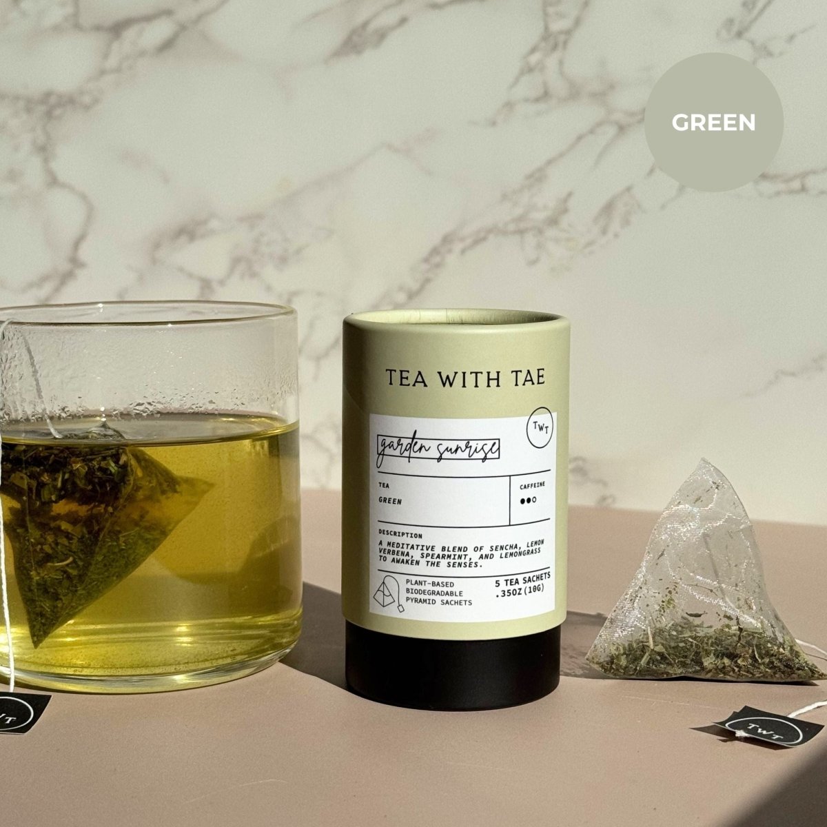 Tea with Tae Garden Sunrise Mini Tea Tube (5 tea bags) Green Tea