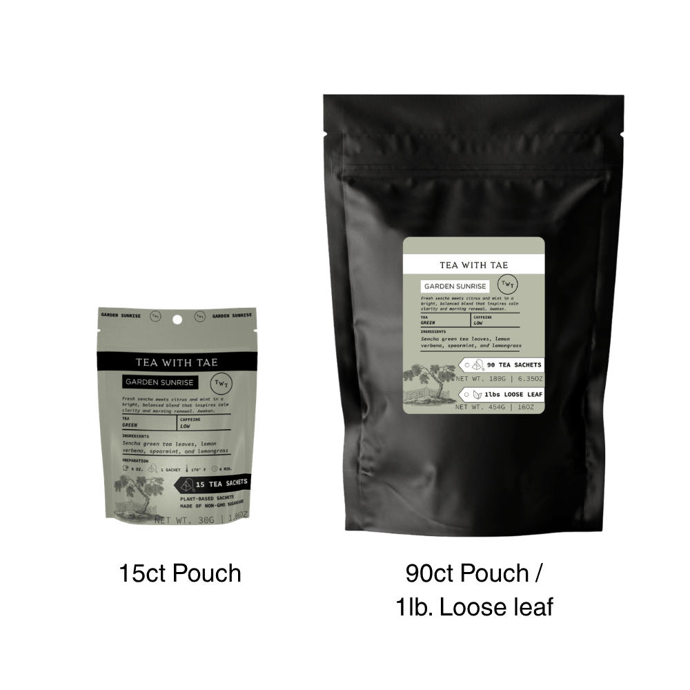 Tea with Tae Garden Sunrise Hot Tea  Pouch Green Tea
