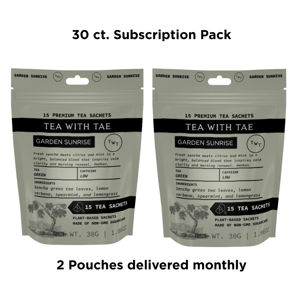 Tea with Tae Garden Sunrise Hot Tea  Pouch Green Tea