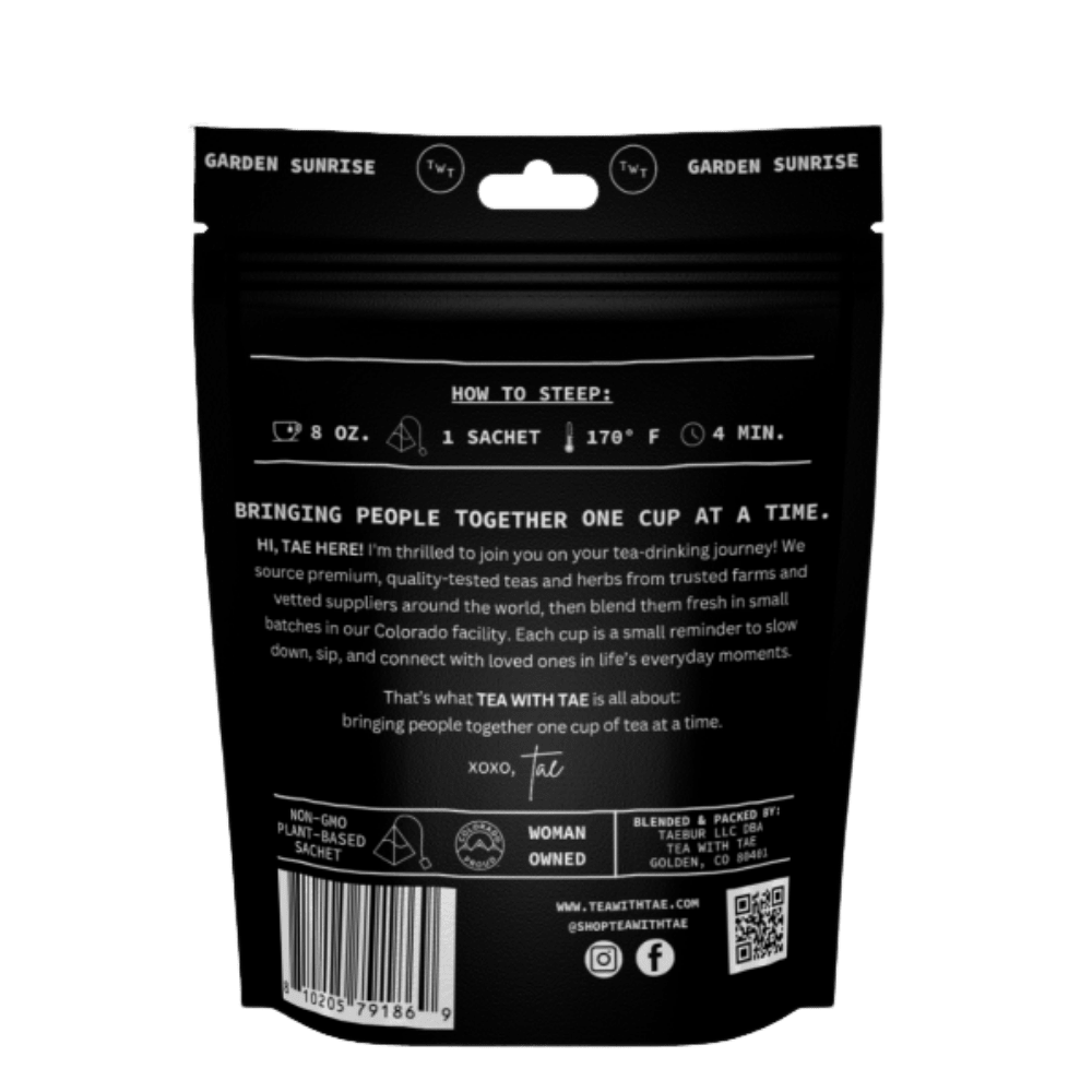 Tea with Tae Garden Sunrise Hot Tea  Pouch Green Tea