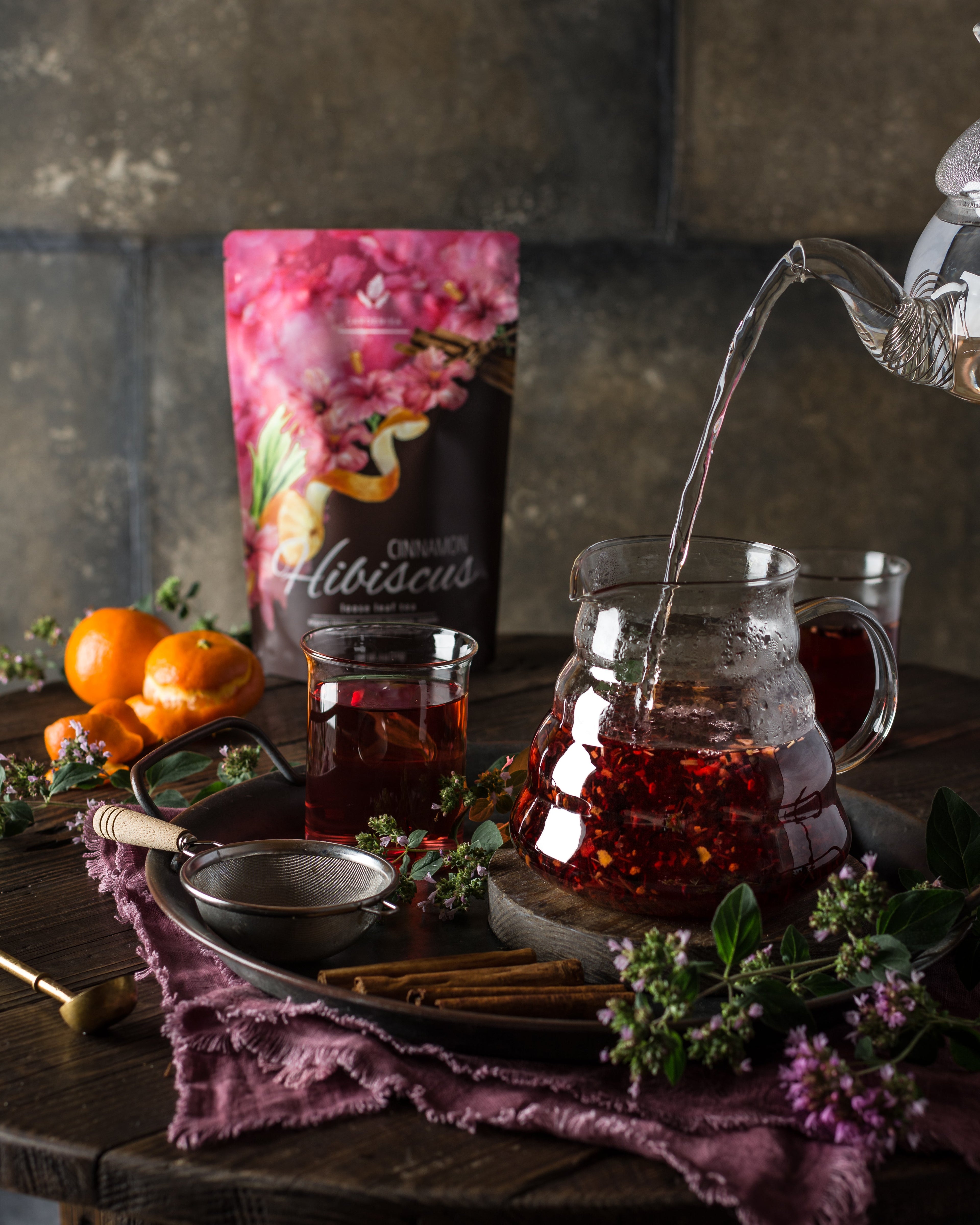Gardenika Cinnamon Hibiscus Loose Tea, Heart Health & Antioxidant Rich - Caffeine Free - 55+ Cups - USDA Organic & Kosher - 4 oz (113g)